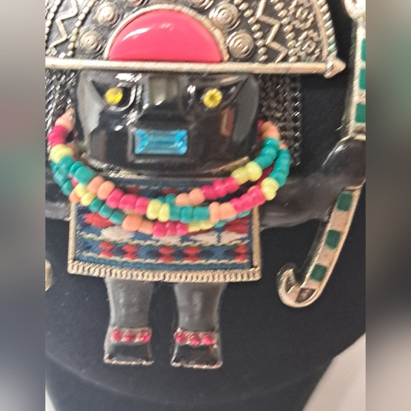 ZARA signed jeweled Inti Inca Sun God pendant necklace BOHO. - Picture 3 of 9